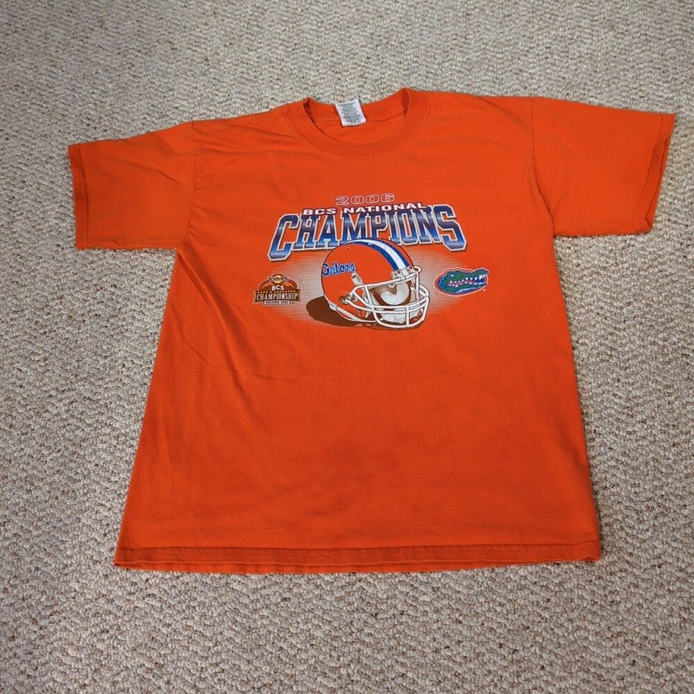 Vintage NCAA Florida Gators 2006 BCS National Champions Football Shirt M Orange